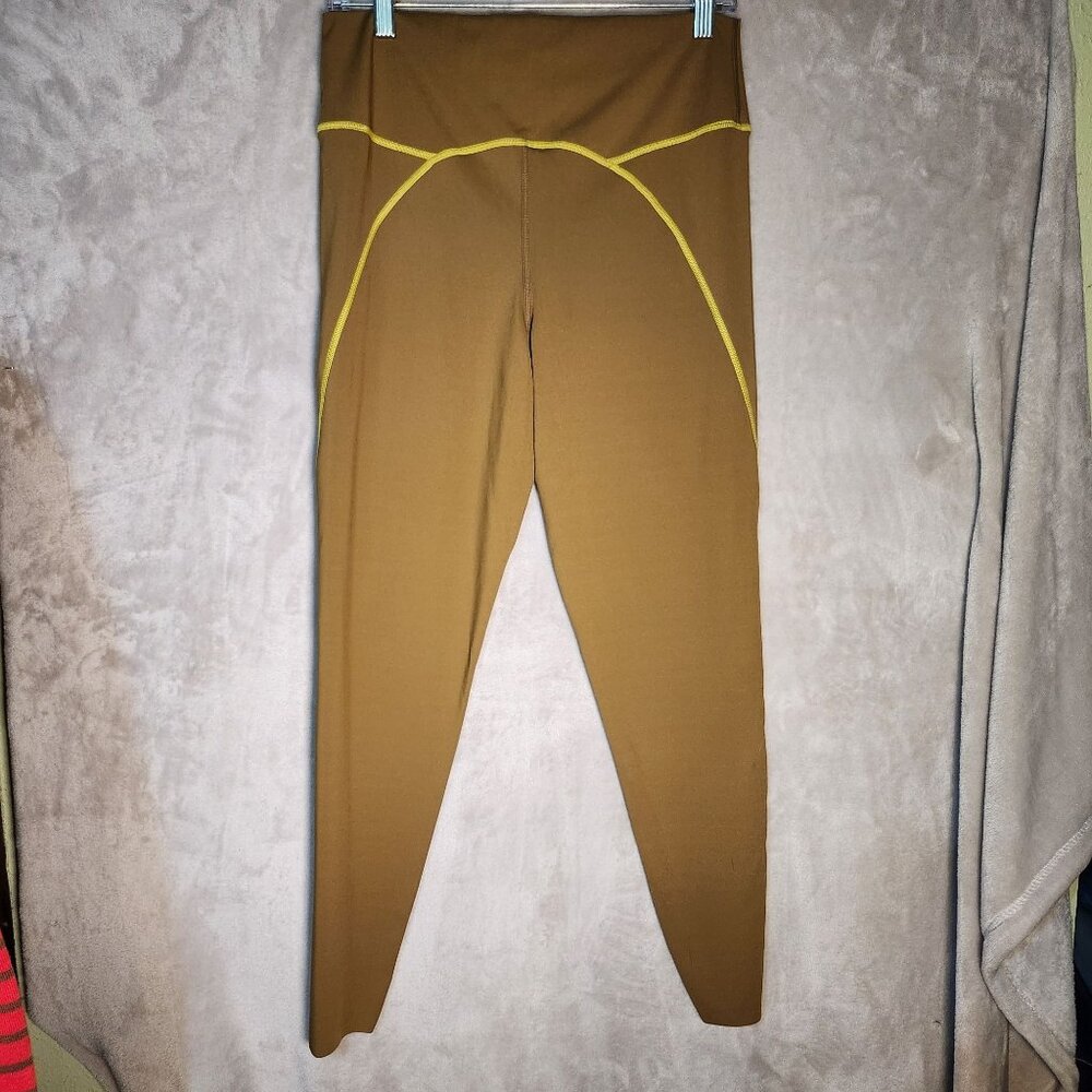 Offline Aerie High-Waisted Mustard/ Yellow Seams Casual Sporty Athletic Leggings - Picture 2 of 5